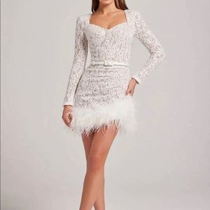 Nadine Merabi Carly White Dress SMALL-SOLD OUT EVERYWHERE, WORN ONCE